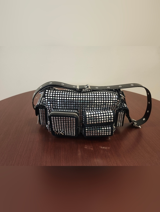Michael Kors Handbags - NWT Michael Kors Black/Silver Dakota MEDIUM Convertible Pocket Crossbody Bag